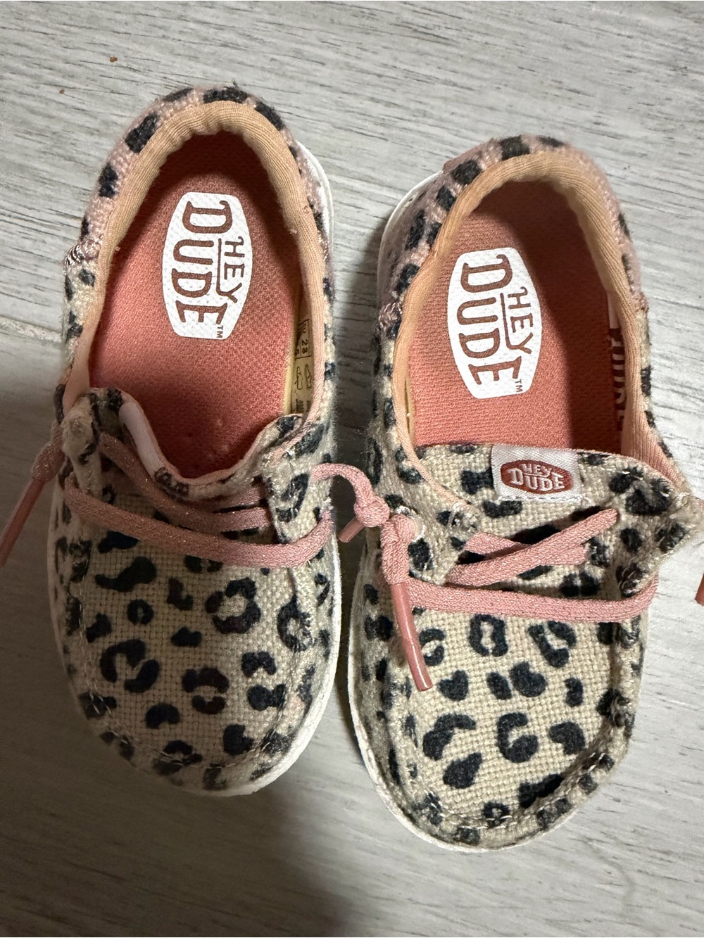 Hey Dude Kids Leopard-Print Sneakers with Pink Accents